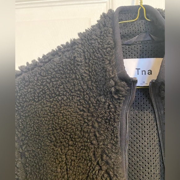 TNA Black Sherpa Fleece Zip-Up Jacket Women’s XS - Picture 3 of 8